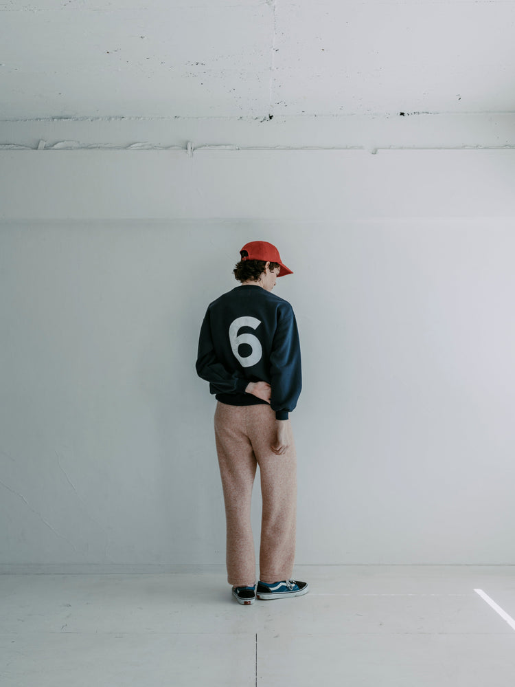 MEYAME NO.6 EMBROIDELY SWEAT (BRUSHED LINING) NAVY