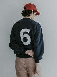 MEYAME NO.6 EMBROIDELY SWEAT (BRUSHED LINING) NAVY