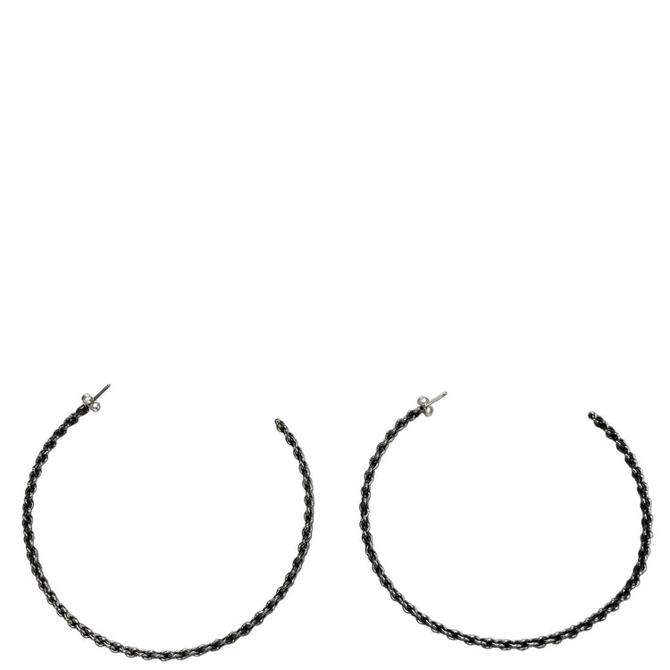 FIRST AMERICAN TRADERS / Sterling Silver Hoop Earrings Chain Line LLA