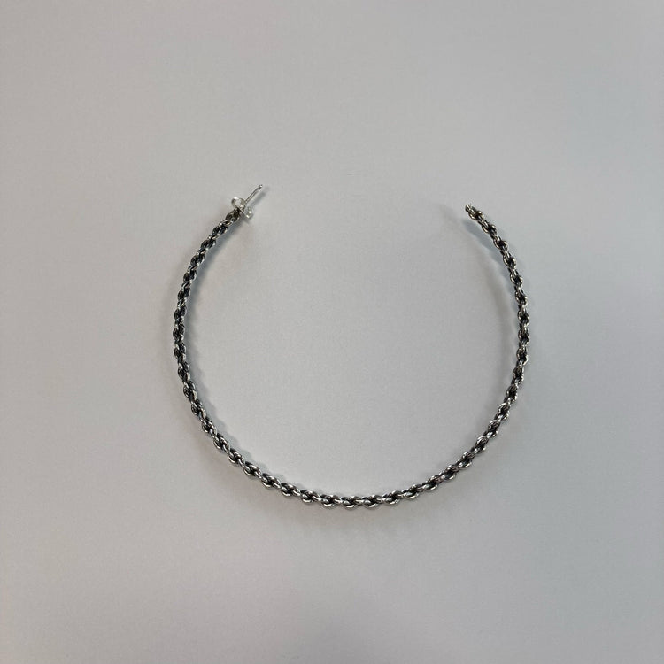 FIRST AMERICAN TRADERS / Sterling Silver Hoop Earrings Chain Line LLA
