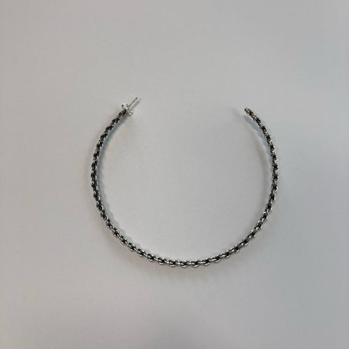 FIRST AMERICAN TRADERS/スターリングシルバー フープピアス チェーンライン LLA