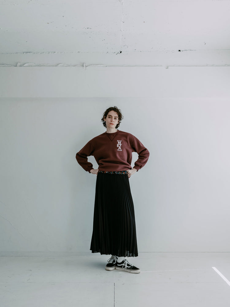 MEYAME NO.6 EMBROIDELY SWEAT (BRUSHED LINING) BURGUNDY