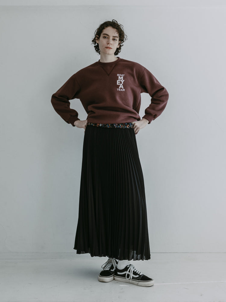 MEYAME NO.6 EMBROIDELY SWEAT (BRUSHED LINING) BURGUNDY