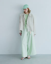 MEYAME  SIDE LINE WIDE PANTS GREEN