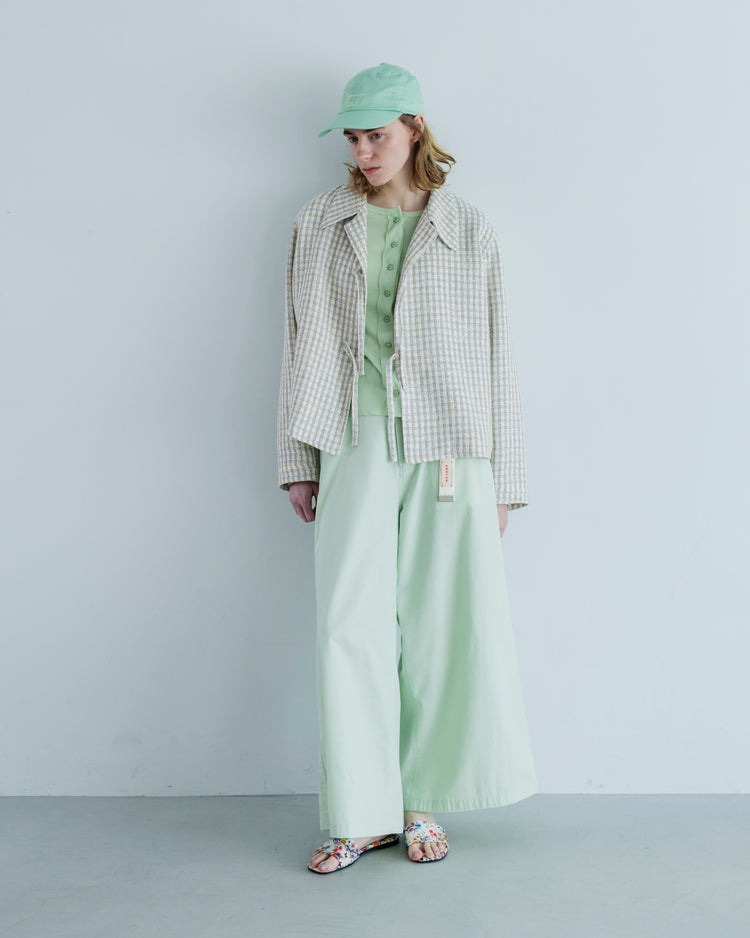 MEYAME  SIDE LINE WIDE PANTS GREEN