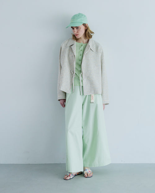 MEYAME  SIDE LINE WIDE PANTS GREEN