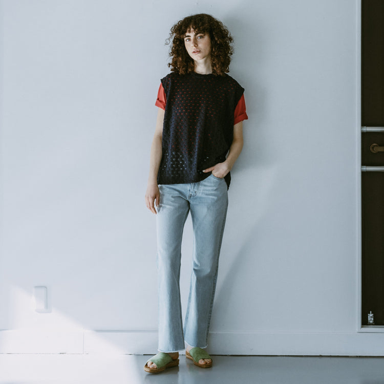 MEYAME / FRONT &amp; BACK LACE SLEEVELESS NAVY