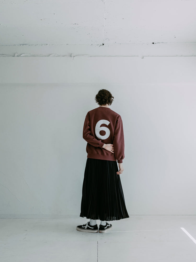 MEYAME NO.6 EMBROIDELY SWEAT (BRUSHED LINING) BURGUNDY