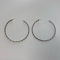 FIRST AMERICAN TRADERS / Sterling Silver Hoop Earrings Chain Line LLA