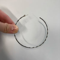 FIRST AMERICAN TRADERS / Sterling Silver Hoop Earrings Chain Line LLA