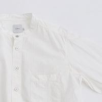 RINEN / 80/2 Downproof Stand Collar Shirt 01. White