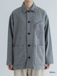 MEYAME BRUSHED JAZZ NEP DENIM JACKET MEY-2512 BLACK