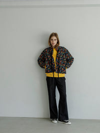 MEYAME FLOWER QUILTED JACKET MEY-2508 BLACK