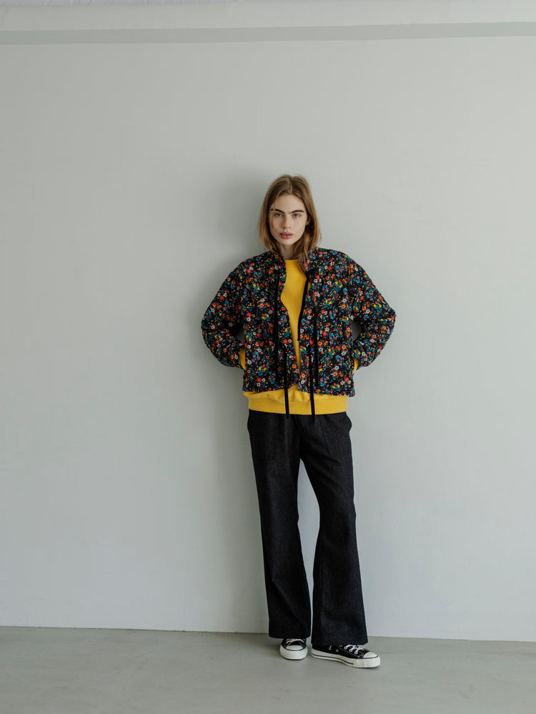 MEYAME FLOWER QUILTED JACKET MEY-2508 BLACK