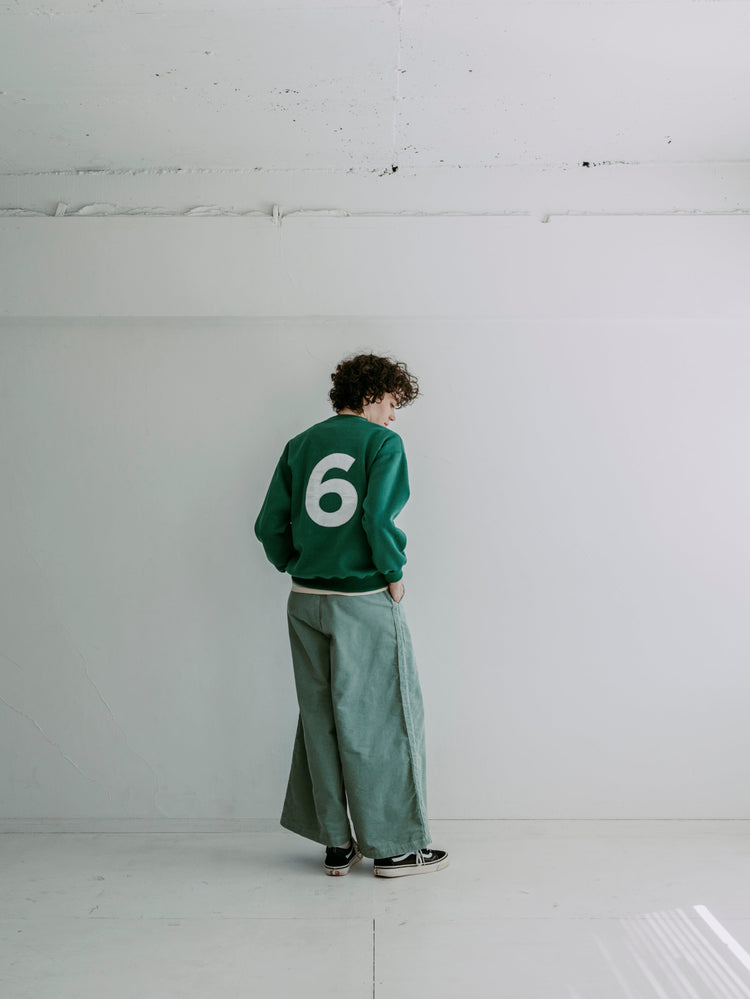 MEYAME  NO.6 EMBROIDELY SWEAT (BRUSHED LINING) GREEN