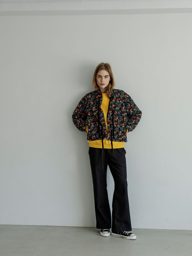 MEYAME SWITCHING PATTERN SWEAT (BRUSHED LINING) MEY-2505 YELLOW