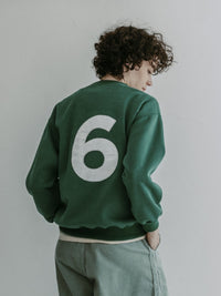MEYAME  NO.6 EMBROIDELY SWEAT (BRUSHED LINING) GREEN