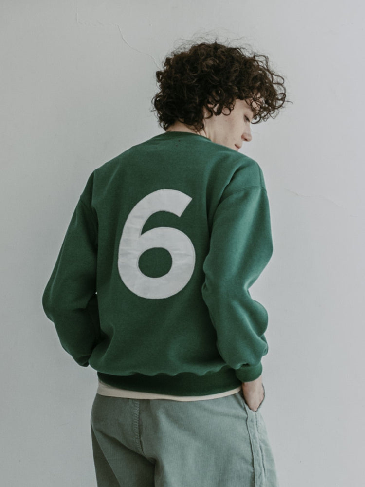 MEYAME  NO.6 EMBROIDELY SWEAT (BRUSHED LINING) GREEN