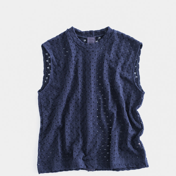 MEYAME / FRONT &amp; BACK LACE SLEEVELESS NAVY
