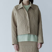 MEYAME / FLORAL SHORT COACH JACKET BEIGE