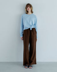 MEYAME BORDER SLIT LONG SLEEVE TEE GREEN