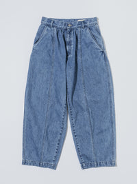 MEYAME DENIM WIDE TUCK PANTS MEY-2516 BLUE
