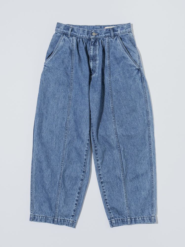 MEYAME DENIM WIDE TUCK PANTS MEY-2516 BLUE