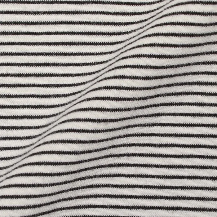 Healthknit / ナローボーダー　クルーネック半袖Tシャツ Women'S NATURAL*BLACK