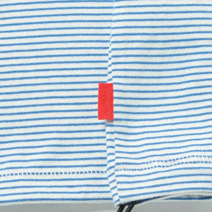 Healthknit / ナローボーダー　ワイドクルーネック半袖Tシャツ NATURAL*BLUE