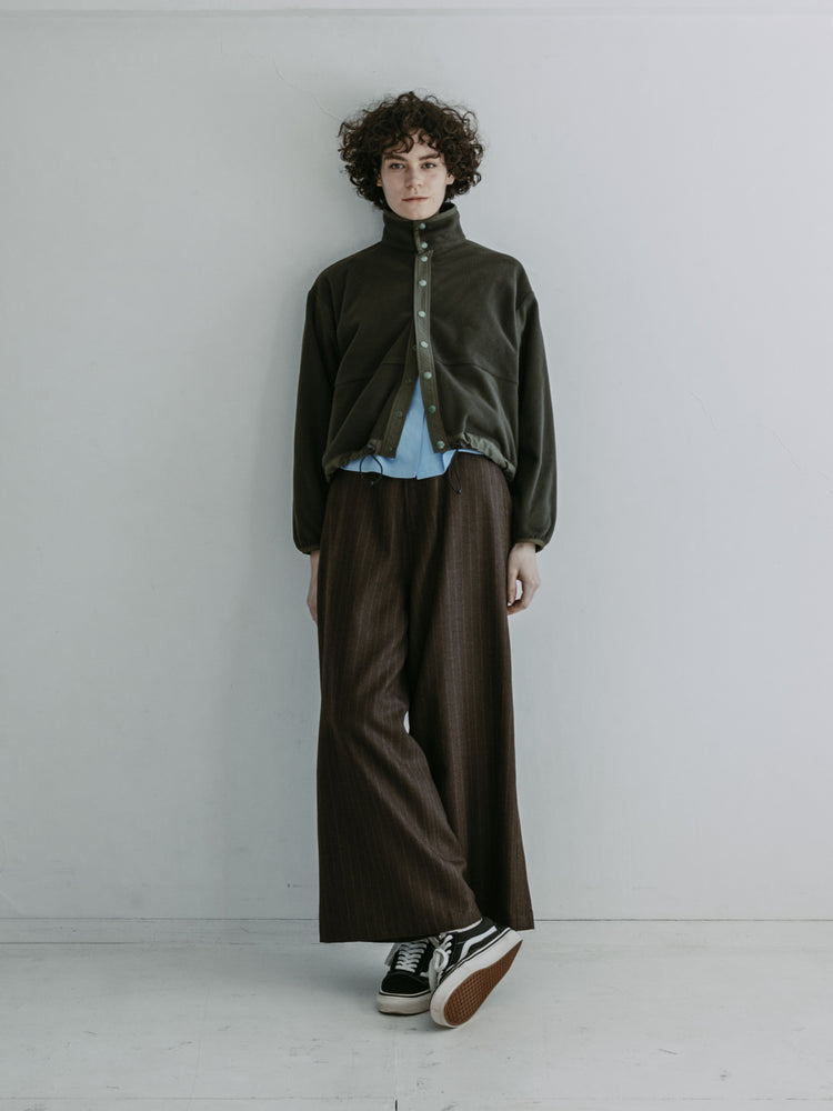 MEYAME FLEECE SNAP SHORT JACKET OLIVE