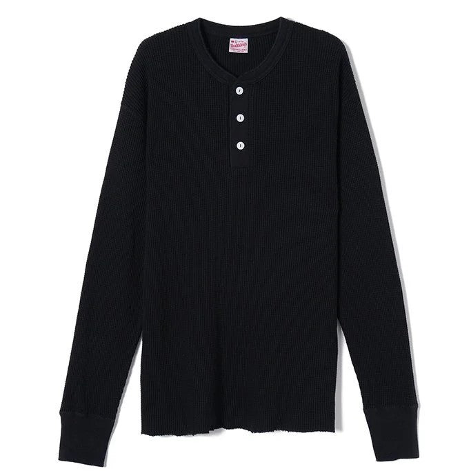 Healthknit / Thermal King Waffle Henley Neck Long Sleeve H.GRAY