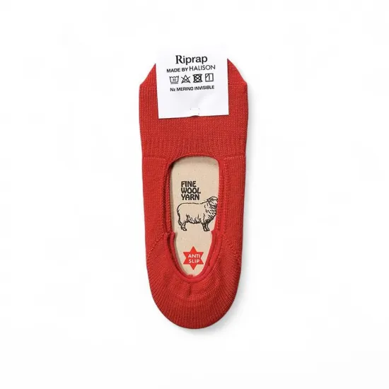 Riprap / NZ MERINO INVISIBLE SOCKS FIRE RED