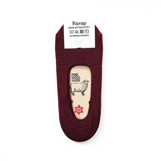 Riprap / NZ MERINO INVISIBLE SOCKS MAROON