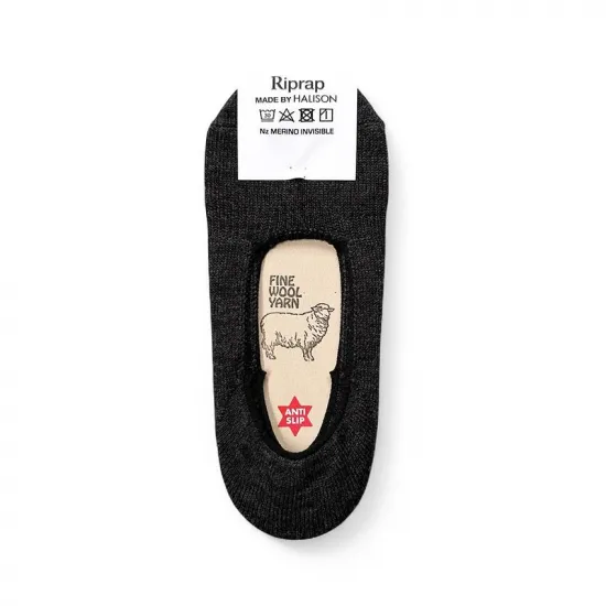 Riprap / NZ MERINO INVISIBLE SOCKS CHARCOAL