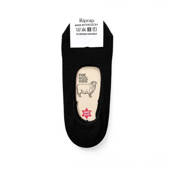 Riprap / NZ MERINO INVISIBLE SOCKS BLACK