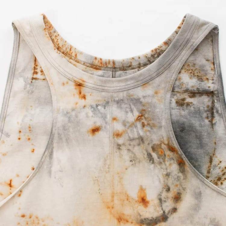 armi ar070142 SEED CYCLE × WhERE is FAKE × MISAKI USHIOZU CAPSULE COLLECTION RUST DYED (heavy) UNIQUE-CUT TANKTOP