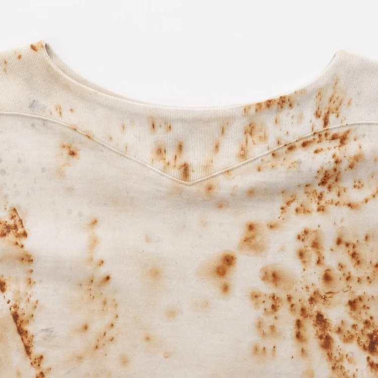 armi ar070143 SEED CYCLE × WhERE is FAKE × MISAKI USHIOZU CAPSULE COLLECTION RUST DYED (HEAVY) SIDE-SLIT SHORT SLEEVE TEE