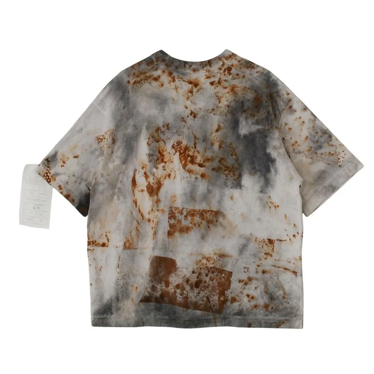 armi ar070145 SEED CYCLE × WhERE is FAKE × MISAKI USHIOZU CAPSULE COLLECTION RUST DYED FLAT-SEAM TEE