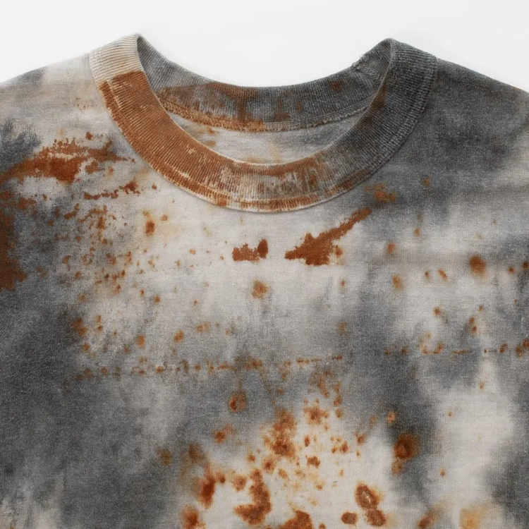 armi ar070145 SEED CYCLE × WhERE is FAKE × MISAKI USHIOZU CAPSULE COLLECTION RUST DYED FLAT-SEAM TEE