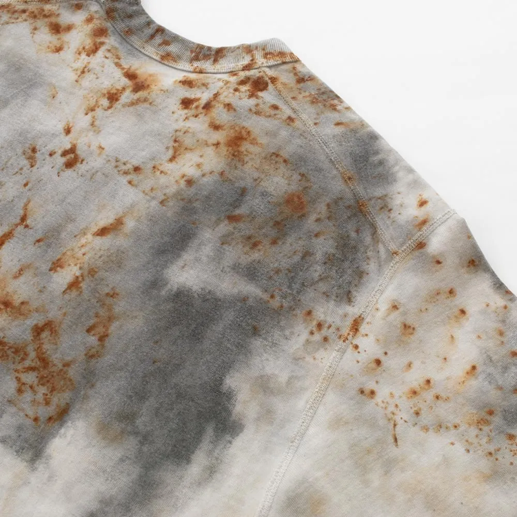 armi ar070145 SEED CYCLE × WhERE is FAKE × MISAKI USHIOZU CAPSULE COLLECTION RUST DYED FLAT-SEAM TEE