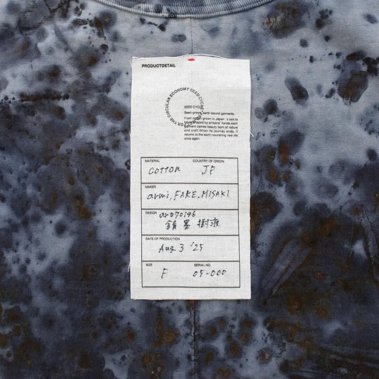 armi ar070146 SEED CYCLE × WhERE is FAKE × MISAKI USHIOZU CAPSULE COLLECTION RUST DYED (heavy) UNIQUE-CUT TANKTOP