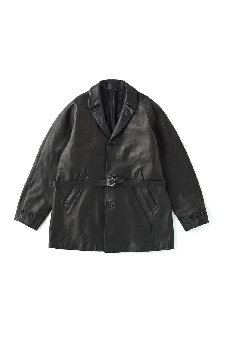 OLD JOE BRAND   PATINA HORSE-HIDE VEHICLE COAT 262OJ-JK22 PATINA BLACK