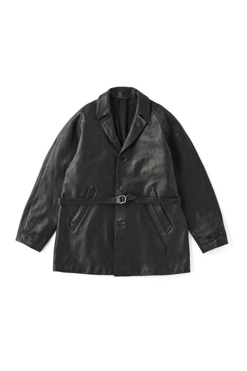 OLD JOE BRAND   PATINA HORSE-HIDE VEHICLE COAT 262OJ-JK22 PATINA BLACK
