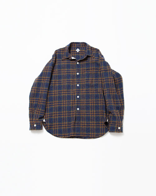 THE CORONA UTILITY   CS001 - NAVY 1POCKET SHIRT / Navy × Green CS001-26-03