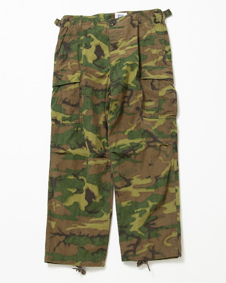 FATIGUE SLACKS  FP006 - JUNGLE SLACKS / ERDL "GREEN in COUNTRY" w/ Bio-wash FP006-26-07