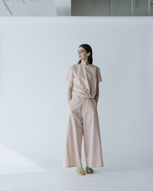 MEYAME  COTTON LINEN SIDE LINE WIDE PANTS MEY-2440 PINK