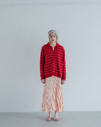 MEYAME   TUCKED JACQUARD BORDER DRESS PINK