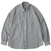 PORTER CLASSIC ROLL UP HEATHER GINGHAM CHECK SHIRT (GIZA 120/2)