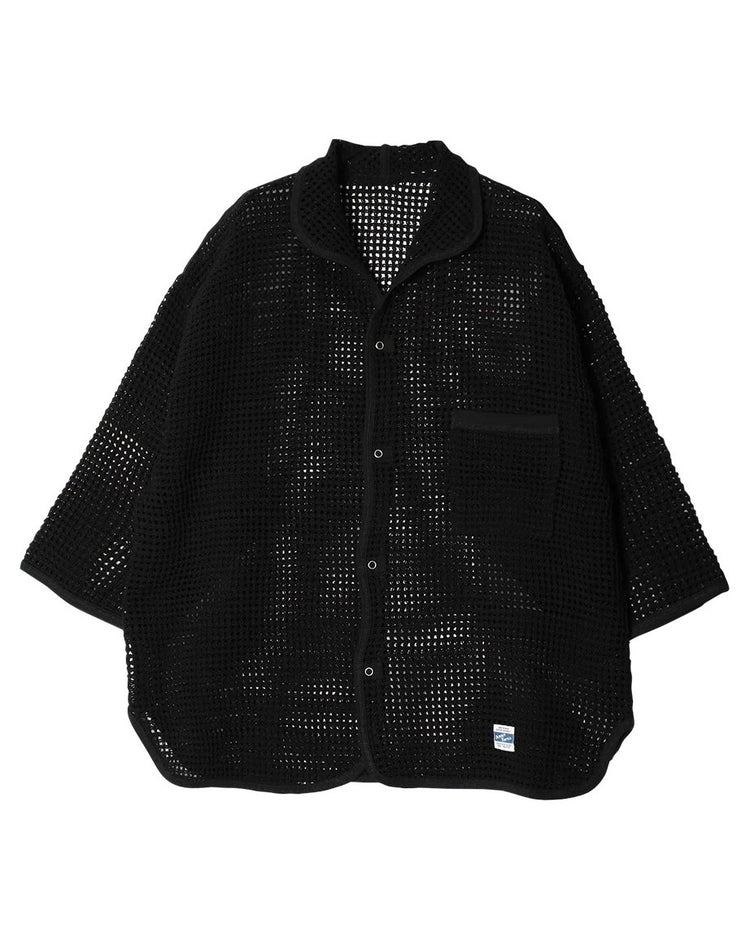 ARMY TWILL  COTTON MESH SHIRT AM-2613003 BLACK