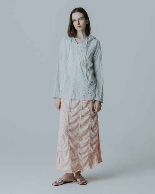 MEYAME TUCKED JACQUARD BORDER SKIRT MEY-2432 PINK
